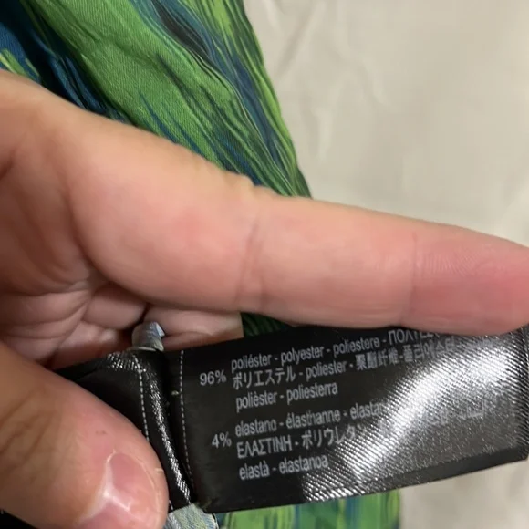 NWT Zara Green and Blue Short Sleeve Dress - Picture 3 of 4